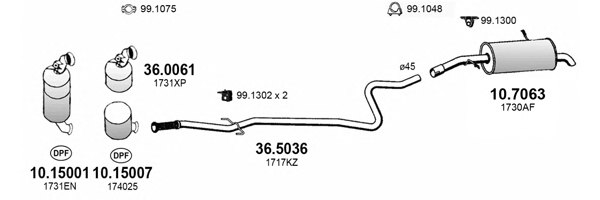 ASSO ART4396 Exhaust System